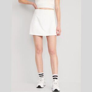 Old Navy White Tennis Skort Skirt High Waisted Women's Pickleball Medium Petite
